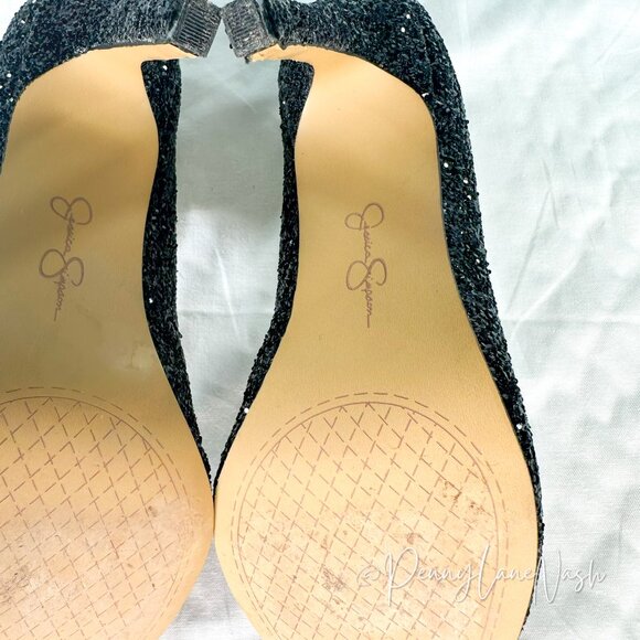 Jessica Simpson Veronica Glitter Pumps Black Size 8 - Picture 9 of 9